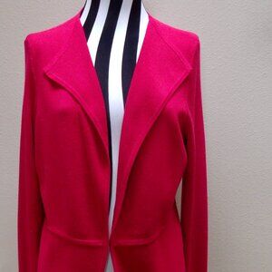 Chico's Red Long Sleeve Cardigan Sz Med